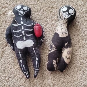 Handcrafted Skeleton Fiber Art Dolls